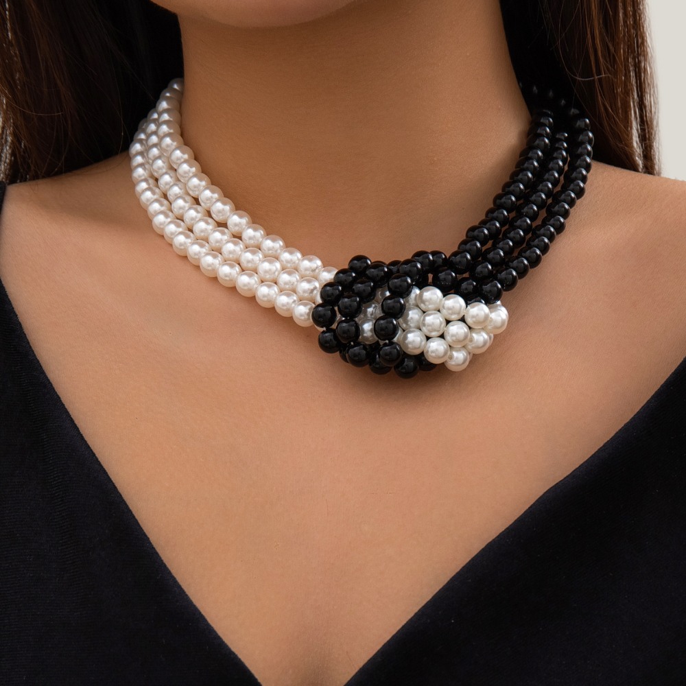 Collar de Moda Retro con Cuent - Pearl Choker Necklace Vintage reseña y precio