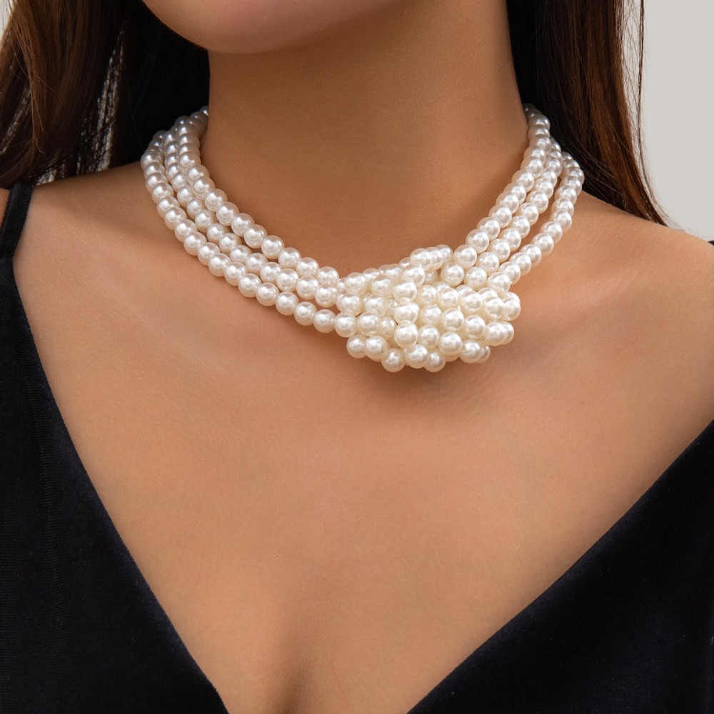 Collar de Moda Retro con Cuent - Pearl Choker Necklace Vintage reseña y precio